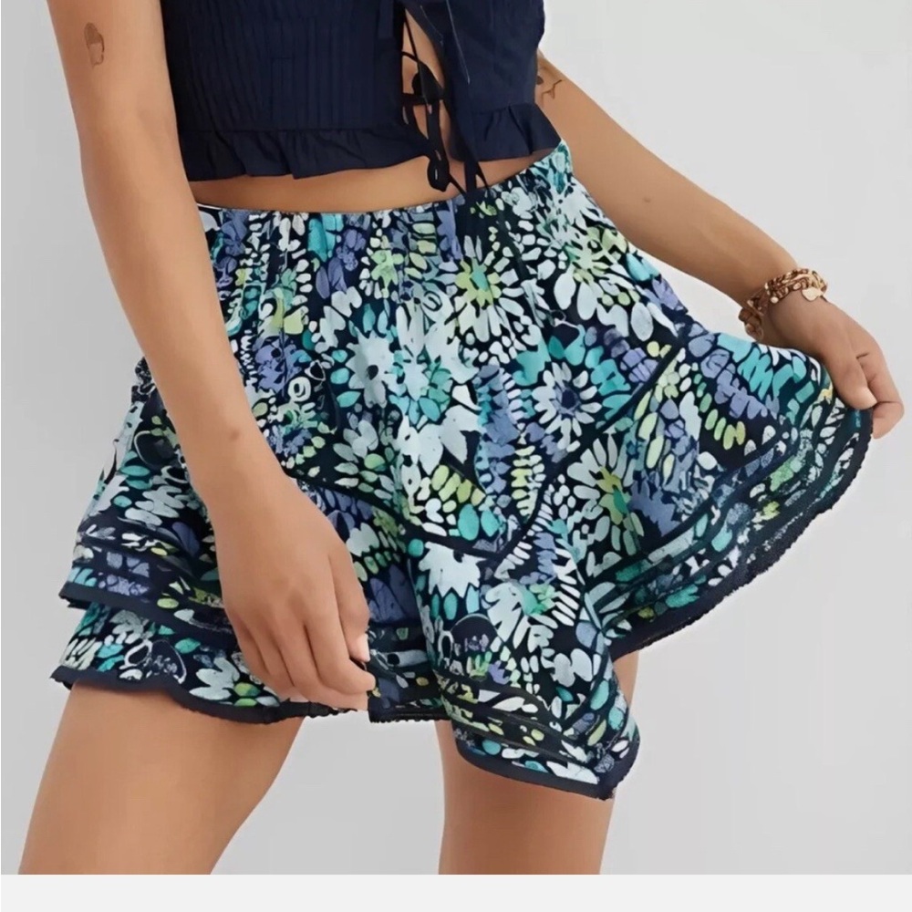 Aerie NWT floral ruffle skort skirt XS